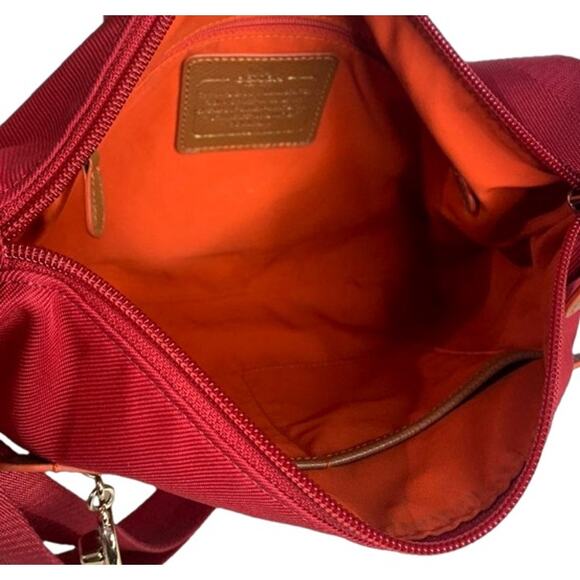 COACH Red Orange Brown Nylon Crossbody - Picture 7 of 11